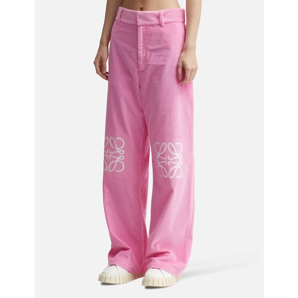NWOT LOEWE Anagram Baggy Corduroy Trouser Candy Pink 40 8 - Picture 2 of 14